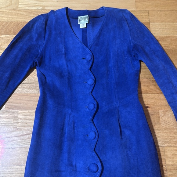 📍FIRM📍Real Suede Dress Vintage Firenze Santa Barbara💙 - Picture 3 of 16